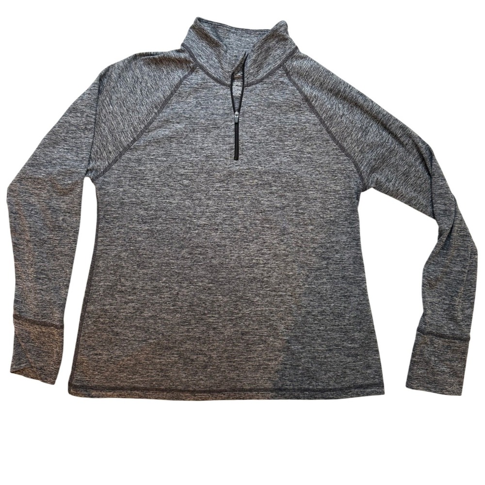 Ideology Women's Quarter Zip Pullover – Size L – Gray Heather Active Top